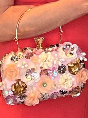 Lanpet Floral Clutch Women Evening Bag Chain Strap Shoulder Party Purse